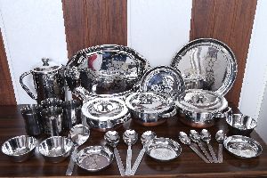 51 pc stainless steel dinner set